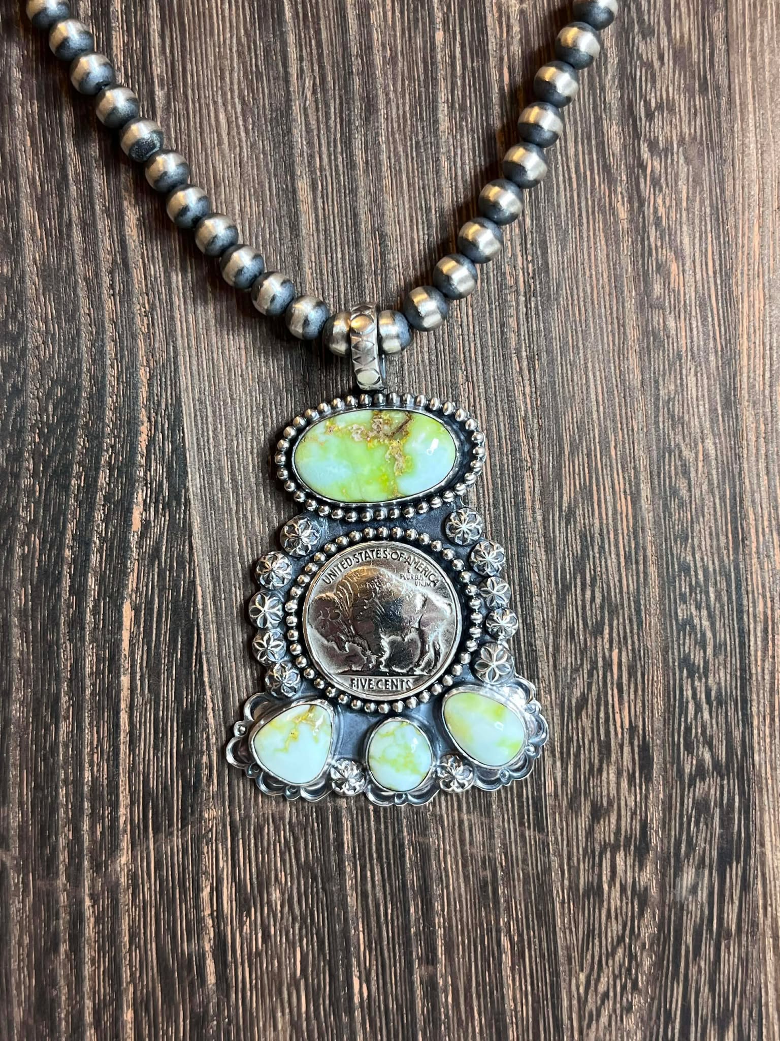 Cowgirl Cutters- Palomino &  1930 Buffalo Coin Pendant with Sterling Silver Pearls