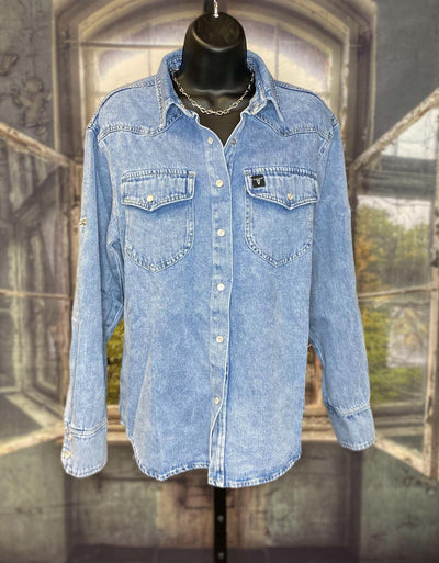 L&B Acid Wash Denim Pearl Snap