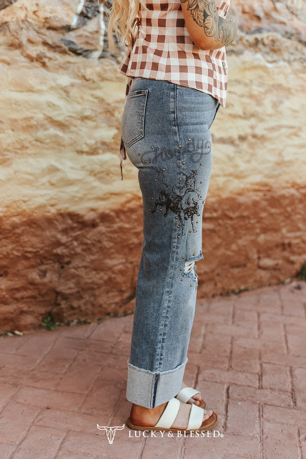 L&B Rodeo Inspired Cuffed Jeans JE620-MW