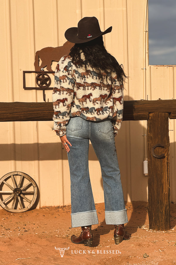 L&B Rodeo Inspired Cuffed Jeans JE620-MW