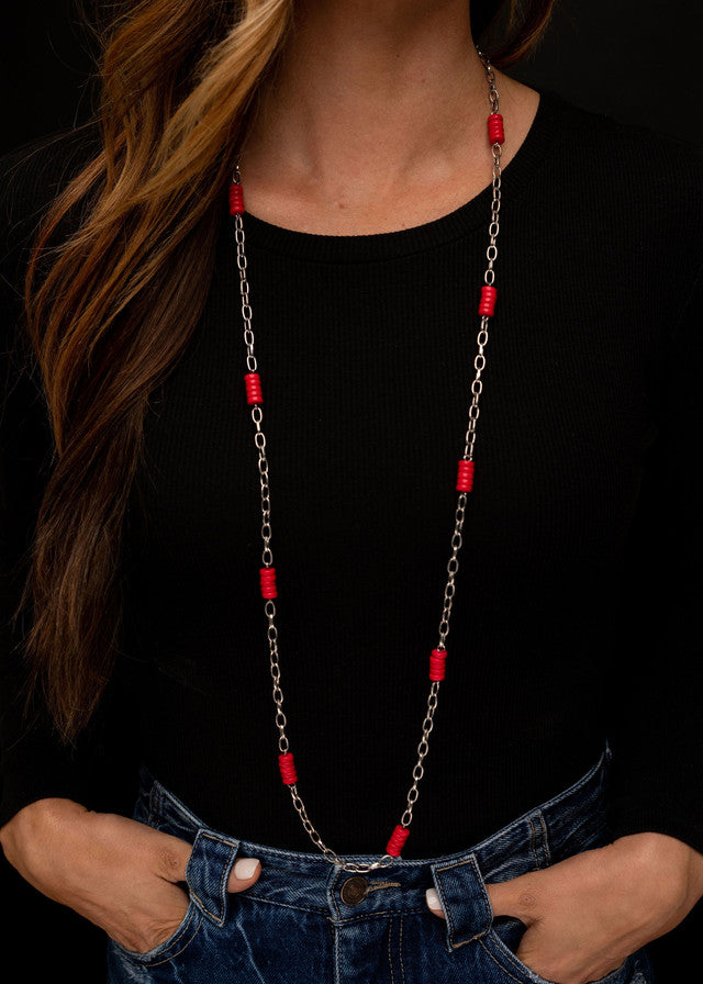 West & Co 36" Multi Way Necklace- Red  N1269RD