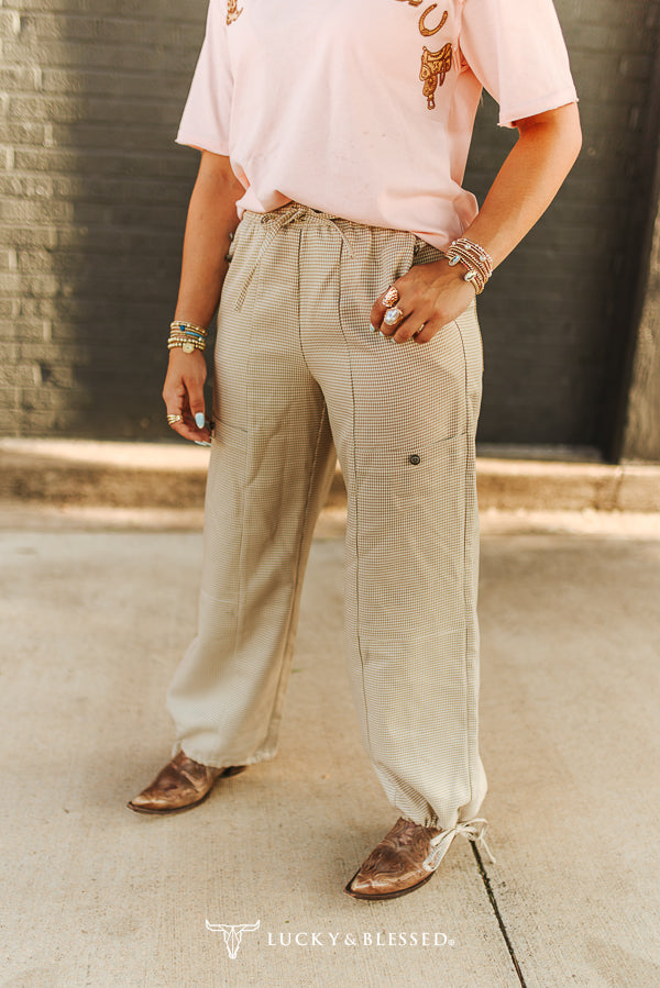 L&B Camel Plaid Cargo Pants