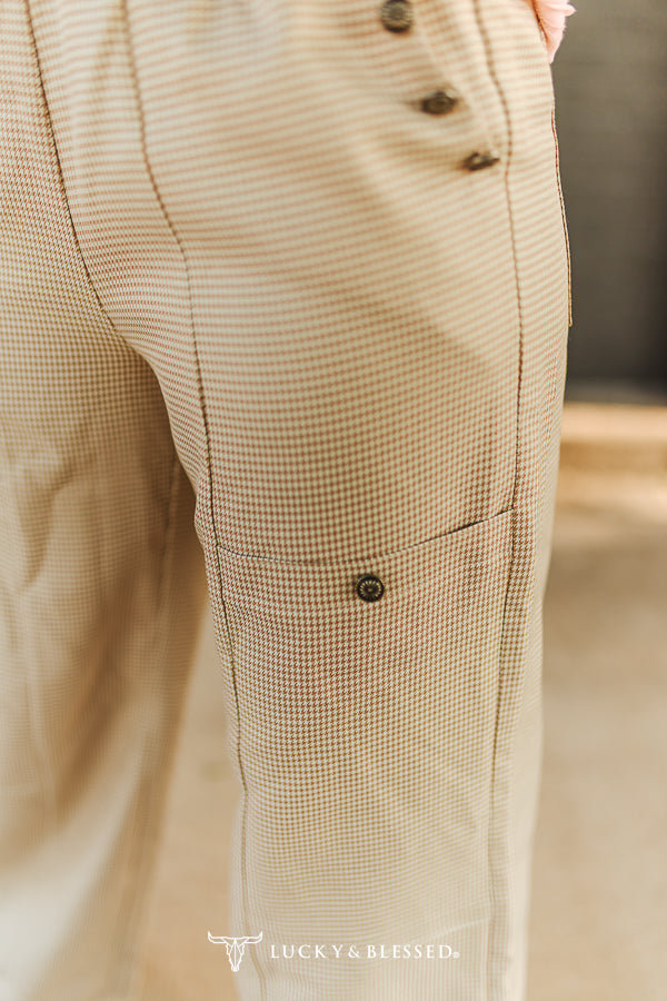 L&B Camel Plaid Cargo Pants
