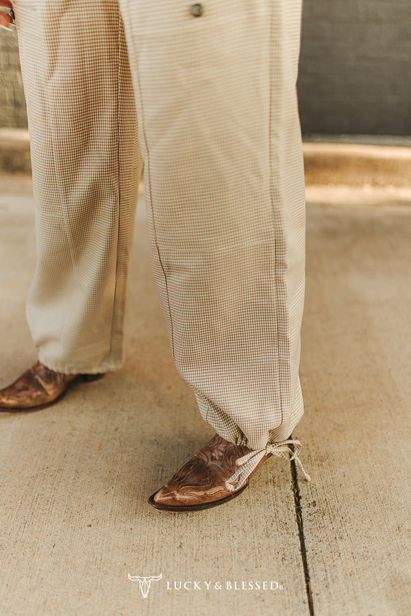 L&B Camel Plaid Cargo Pants