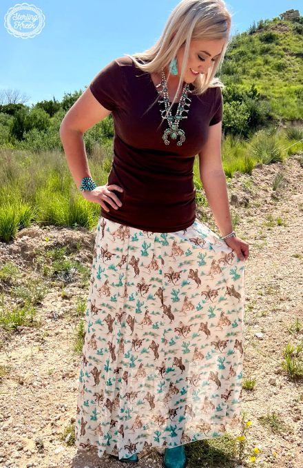 The Great - The Western Highland Skirt in Western Rose Print | Blond Genius