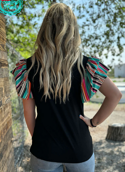 Sterling Kreek Ruffle Me Serape Top