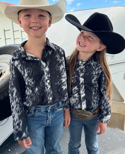 SALE- Kids Lets Get Western Pearl Snap Shirt