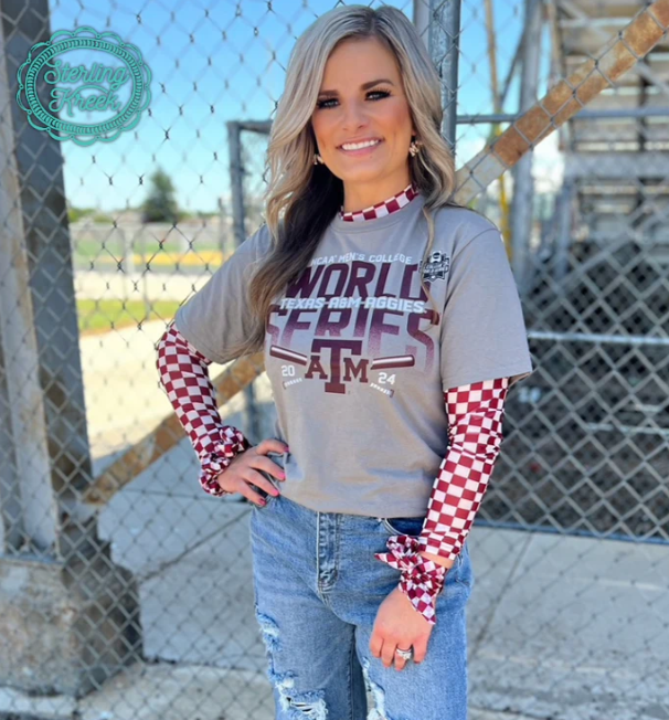 Pep Rally Mesh Top- Maroon