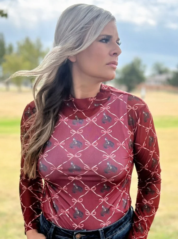 Sterling kreek Bronc & Bows Mesh Top