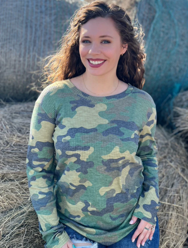 Land of the Free Long Sleeve Camo Top