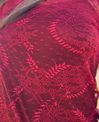 Sterling Kreek Write it in Red Lace Top