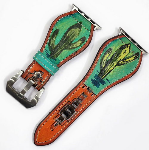 AD  Leather Cactus Apple Watch Band