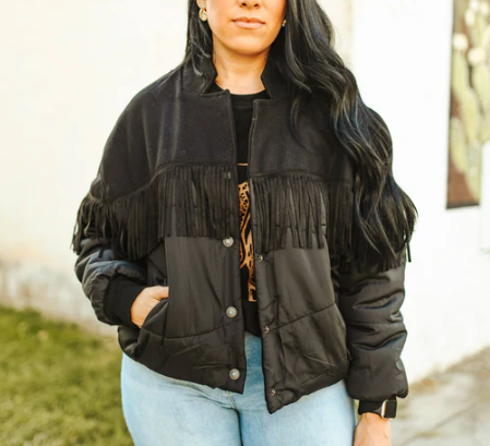 2Fly Ya'll Fly Fringe Puffer Jacket