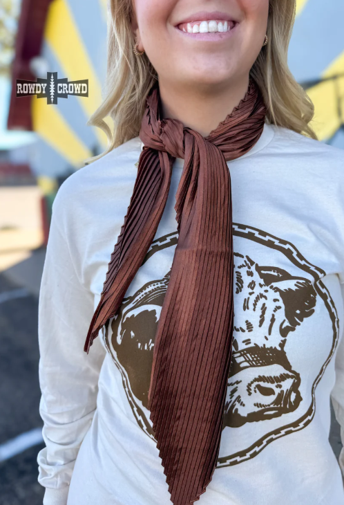 Pasadena Pleated Wild Rag- Coffee