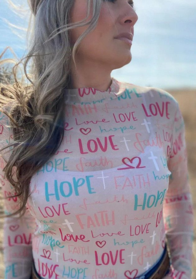 Faith, Hope & Love Mesh Top