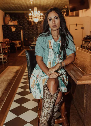 floral dress with brown boots Kickin' Boots Floral Dress