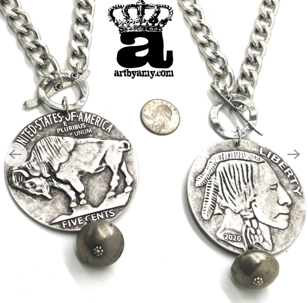 Art by Amy Big Buffalo Coin Necklace