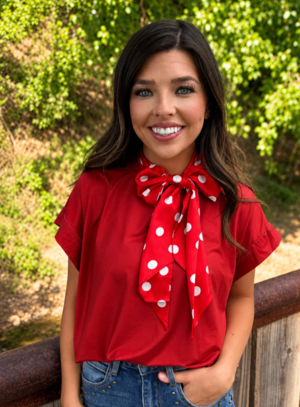 Game Day/ Kick Of Season Red Polka Dot Twilly