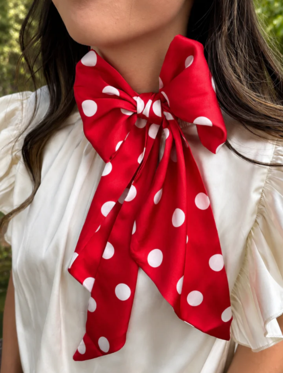 Game Day/ Kick Of Season Red Polka Dot Twilly