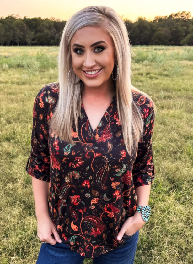 Copper Rose 3/4 sleeve Tunic