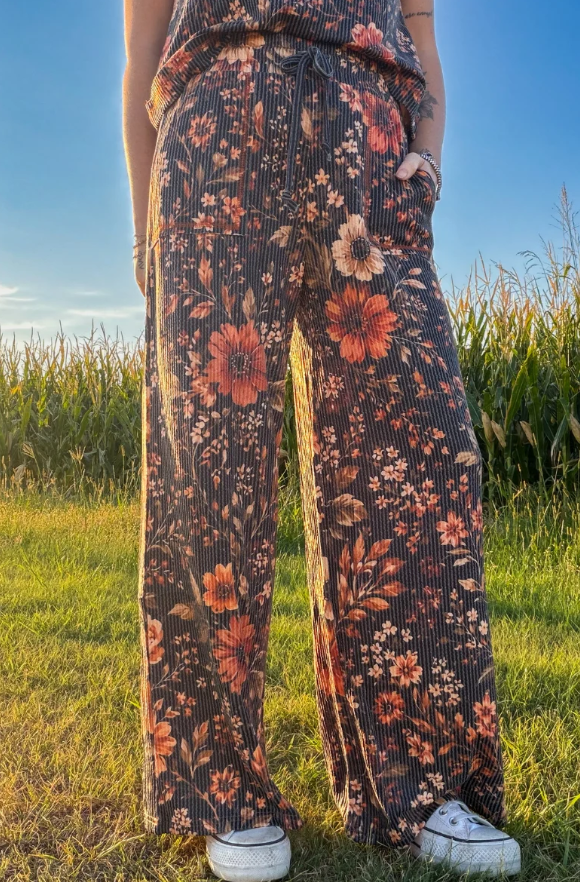 Sterling Kreek Amber Blossom Ribbed Pants