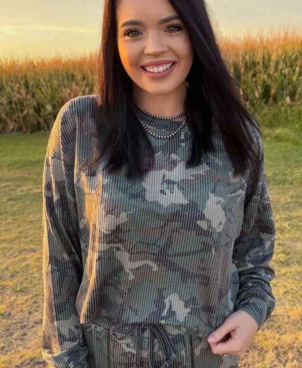 Canyon Camo Long Sleeve Top