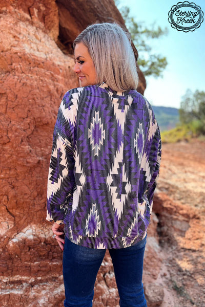 Sterling kreek Western Stars Purple Aztec Sweater