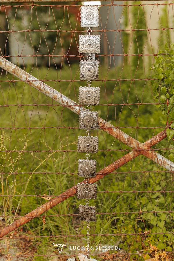 L&B Square Concho Chain Belt