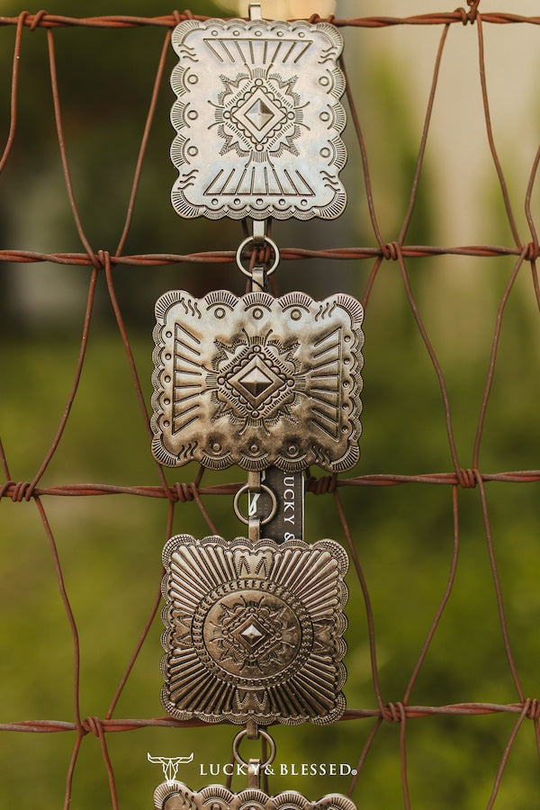 L&B Square Concho Chain Belt