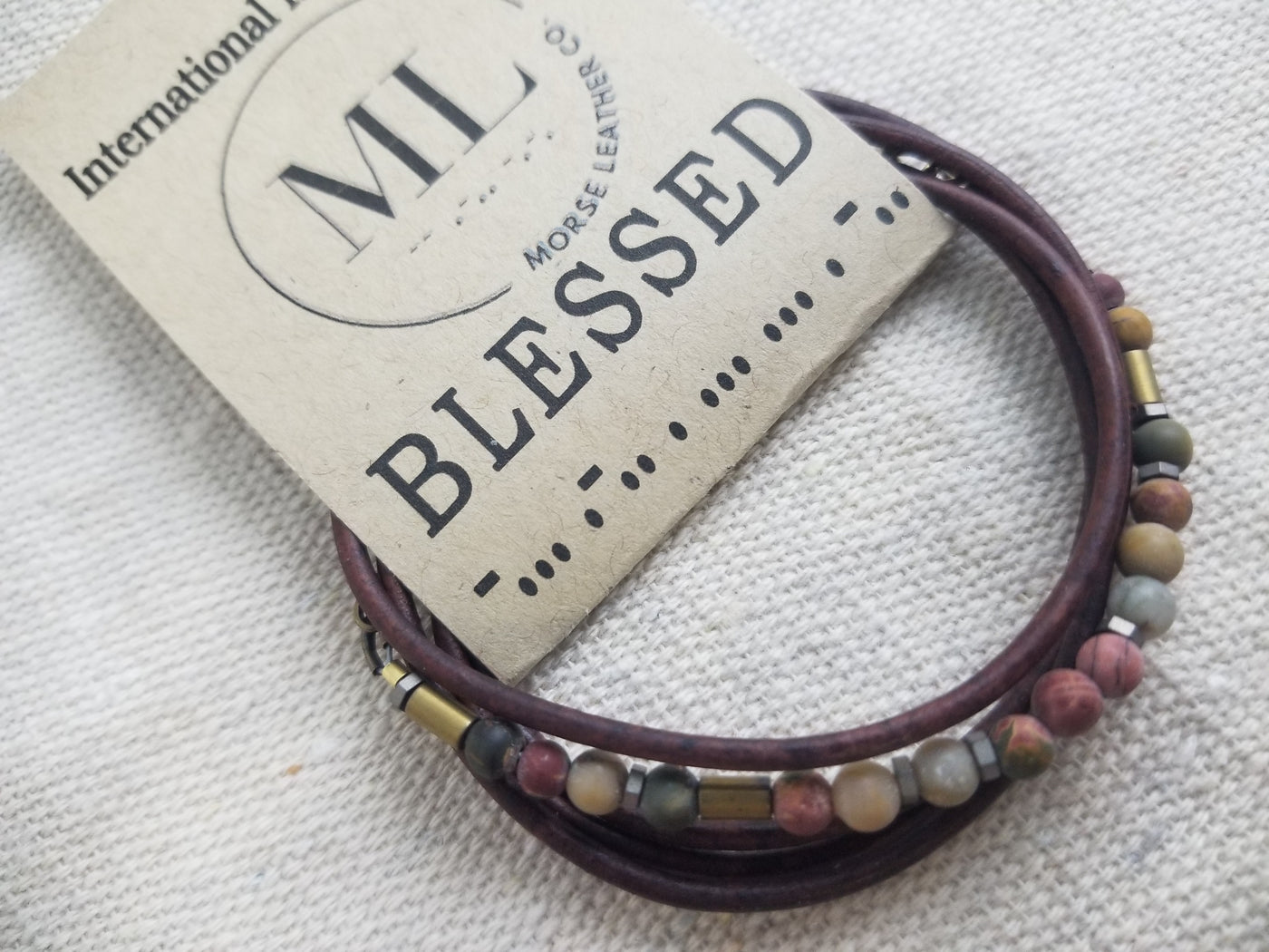 Blessed- Morse Code Wrap Bracelet