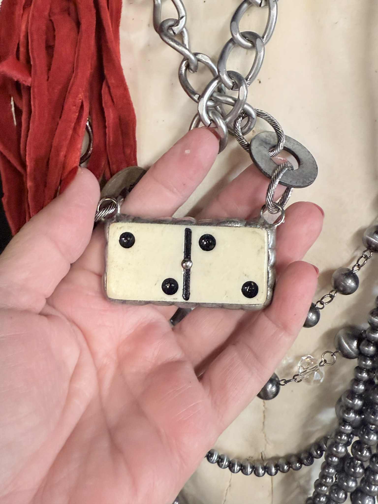 Vintage Antique Domino Brooklyn Necklace