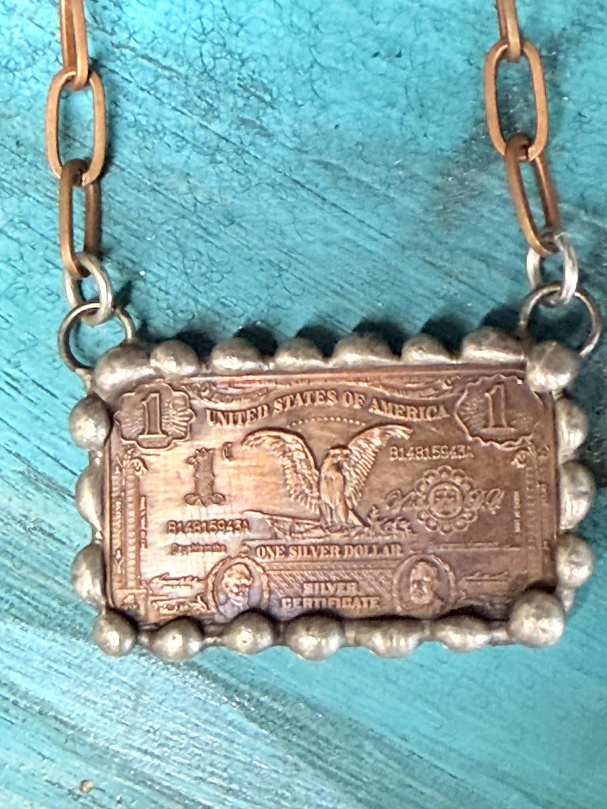 Copper Dollar Necklace