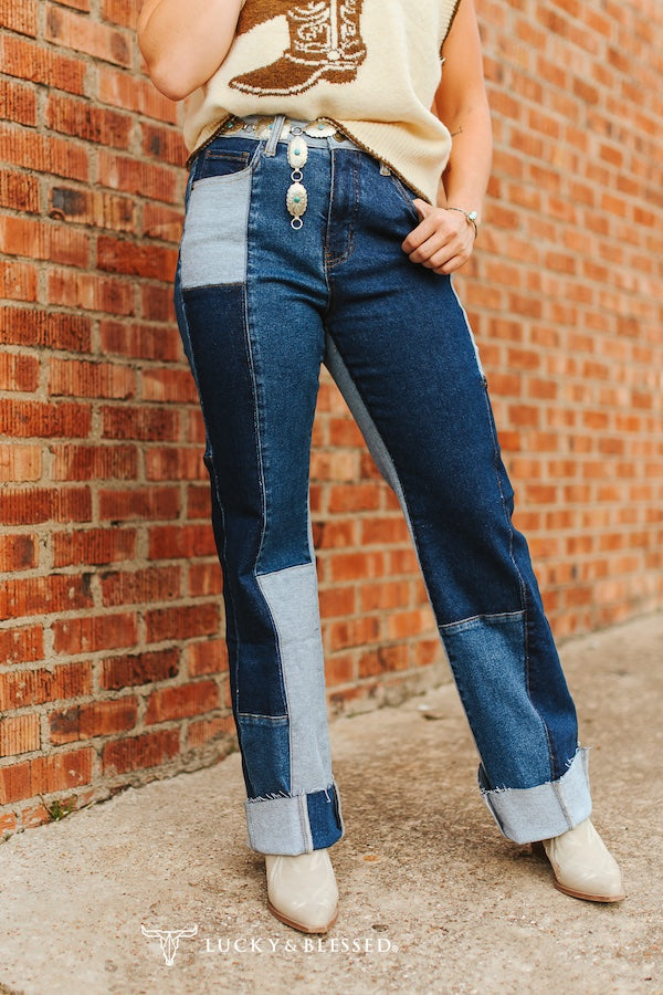 L&B Denim Patchwork Jeans