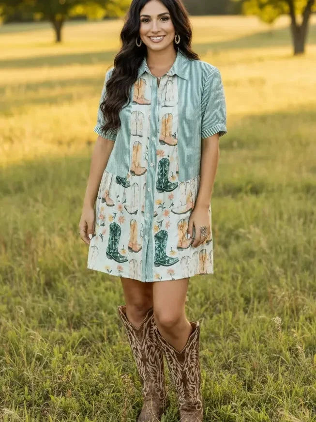 Kickin' Boots Floral Dress