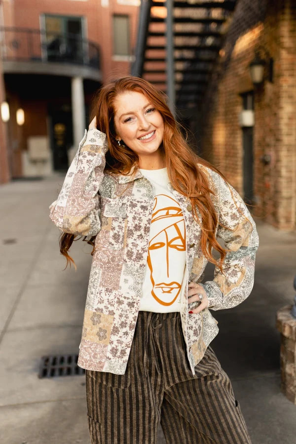 Boho Tan Denim Shacket