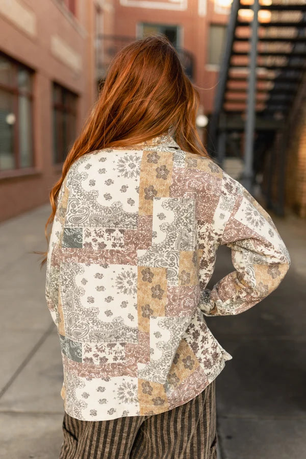 Boho Tan Denim Shacket