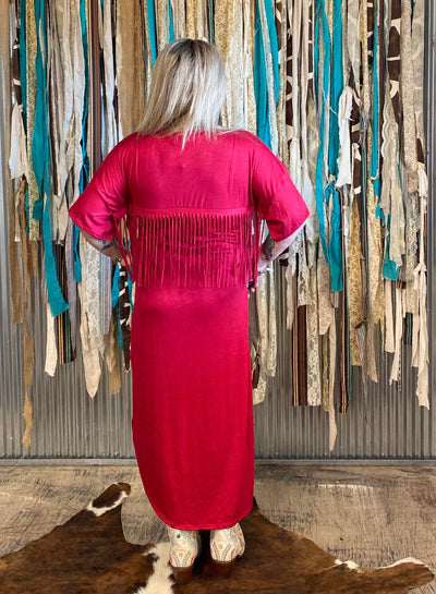 SALE- Red Dress with Fringe