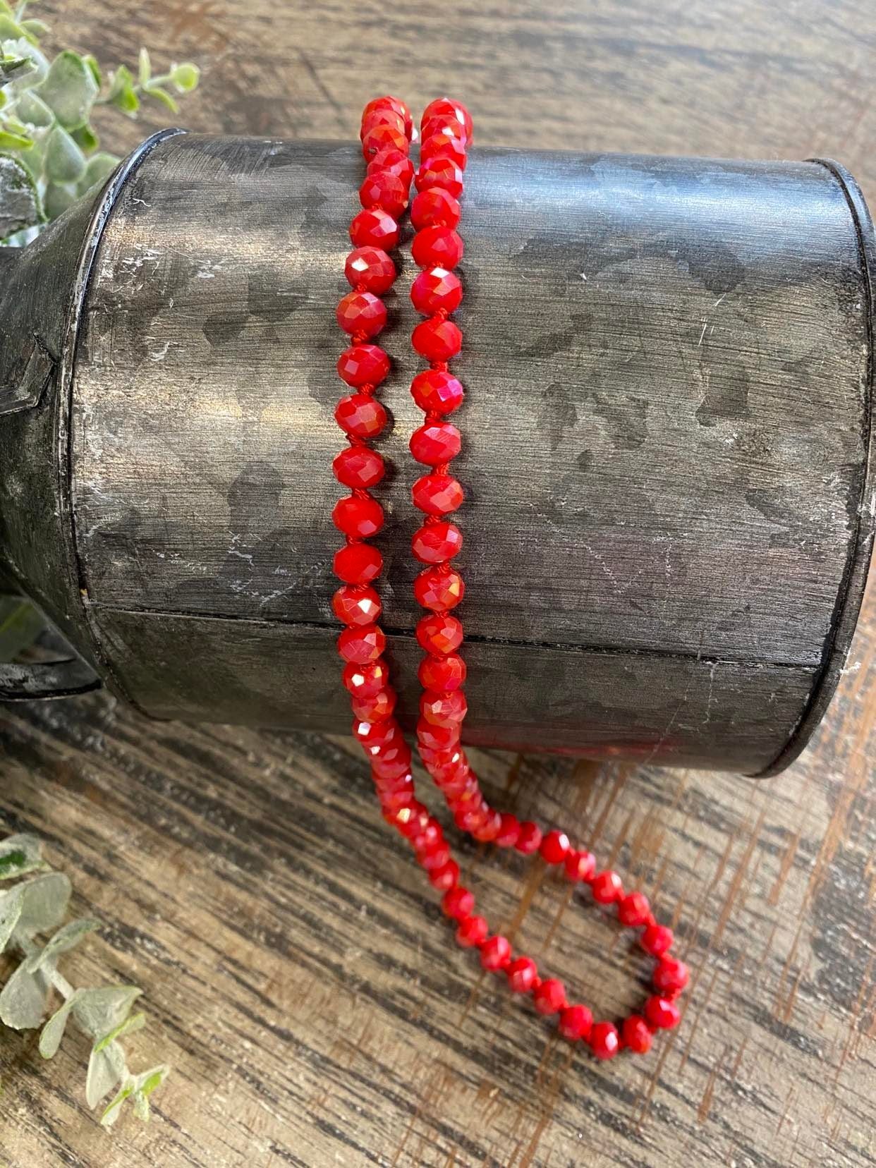 60" Red Necklace Strand