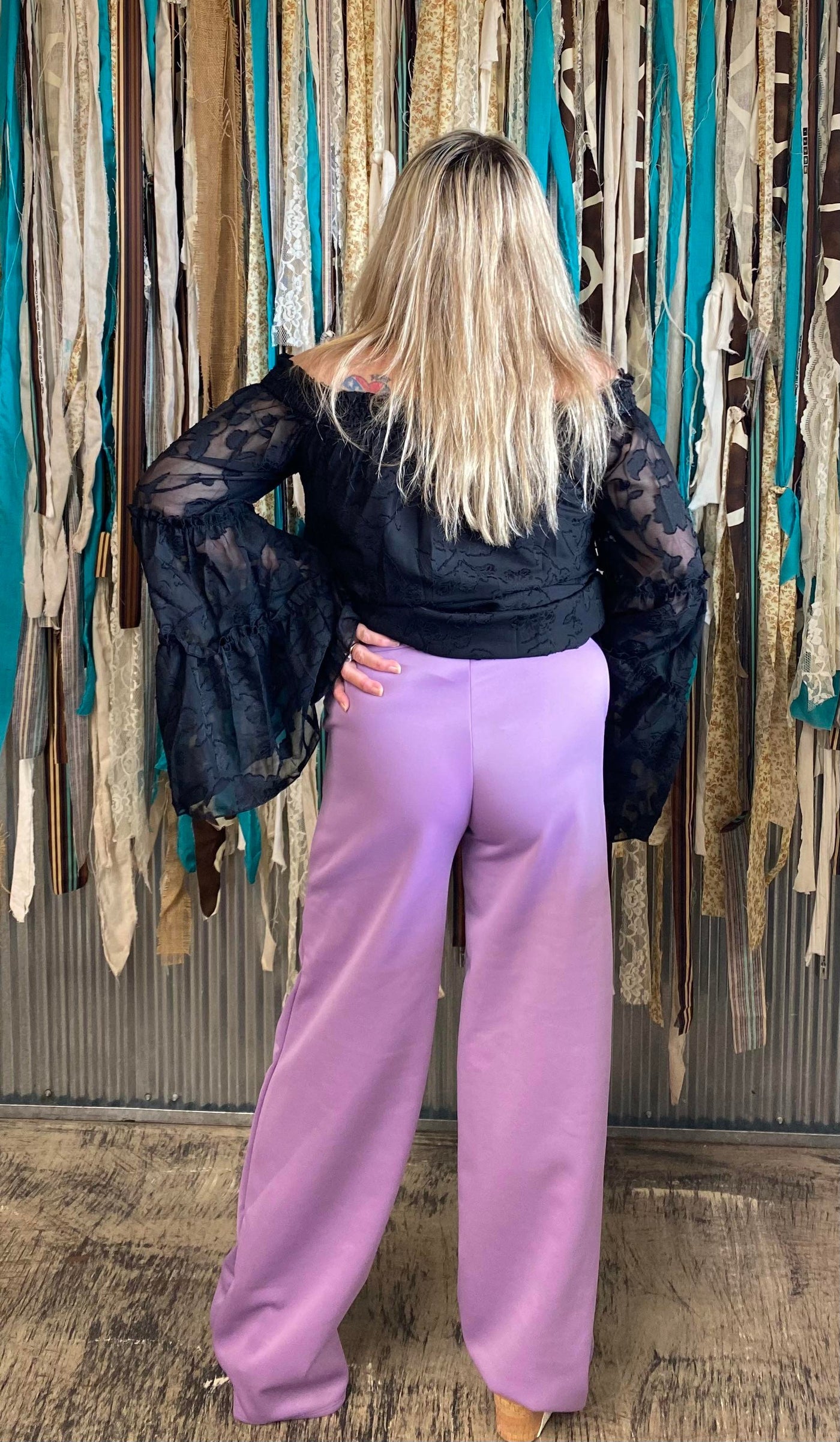 Lavender High Rise Dress Pants with Pockets