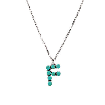 Small Flat Stone Initial Necklace