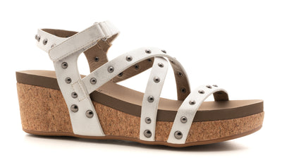 SALE- Corky's Under the Sun White Metallic Sandals