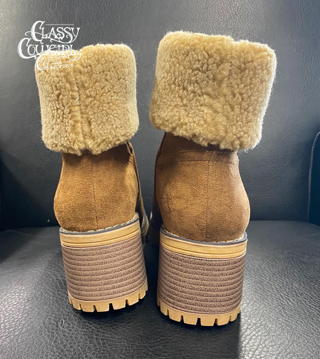 Corkys Tan Bootie with Sherpa/fur top- Corky's Cotton Bootie
